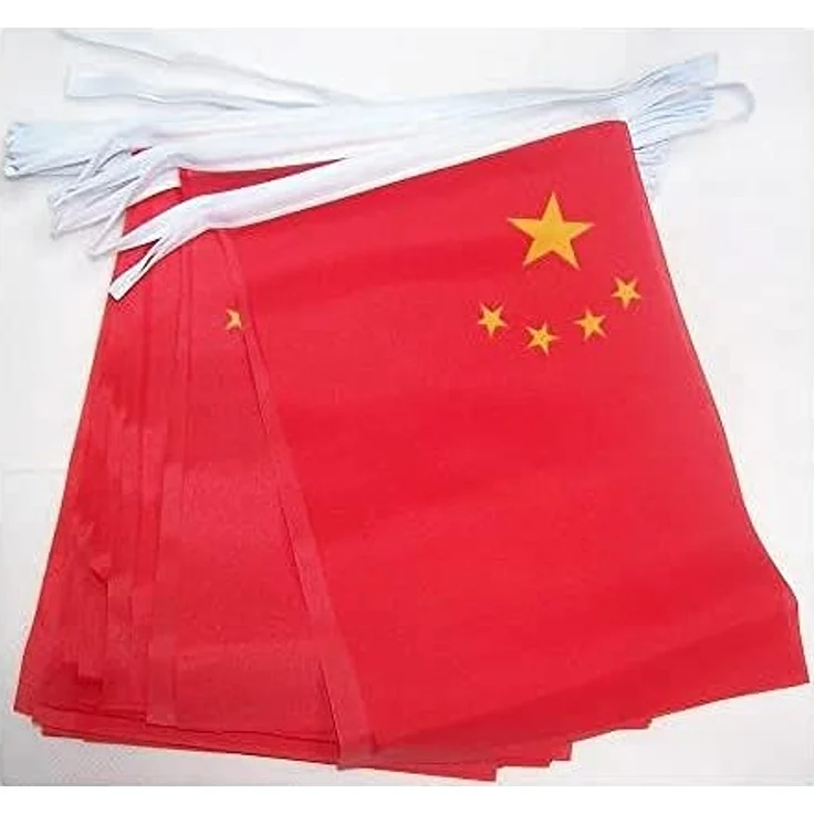 AZ FLAG - Fahnenkette China 6 Meter Mit 20 Flaggen - 21x14 cm - Chinesische Girlande Flaggenkette 14 x 21 cm – Bild 1