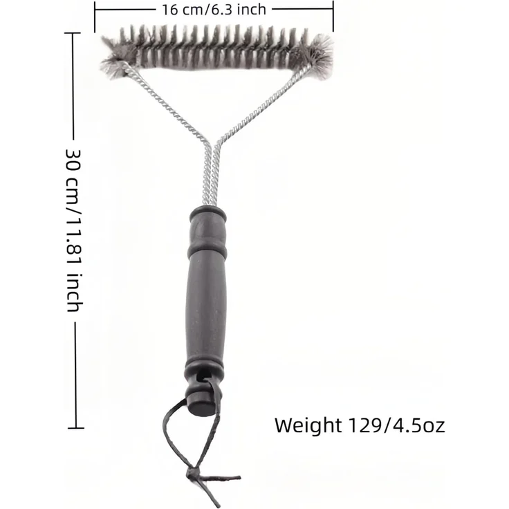 1er-Pack Grillbürste, 30 cm Edelstahl, Y-förmig, extra breiter Bürstenkopf – Bild 2