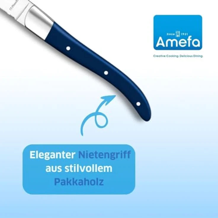Amefa ROYAL STEAK Steakmesser Set 6-teilig blau hochglanzpoliert – Bild 6