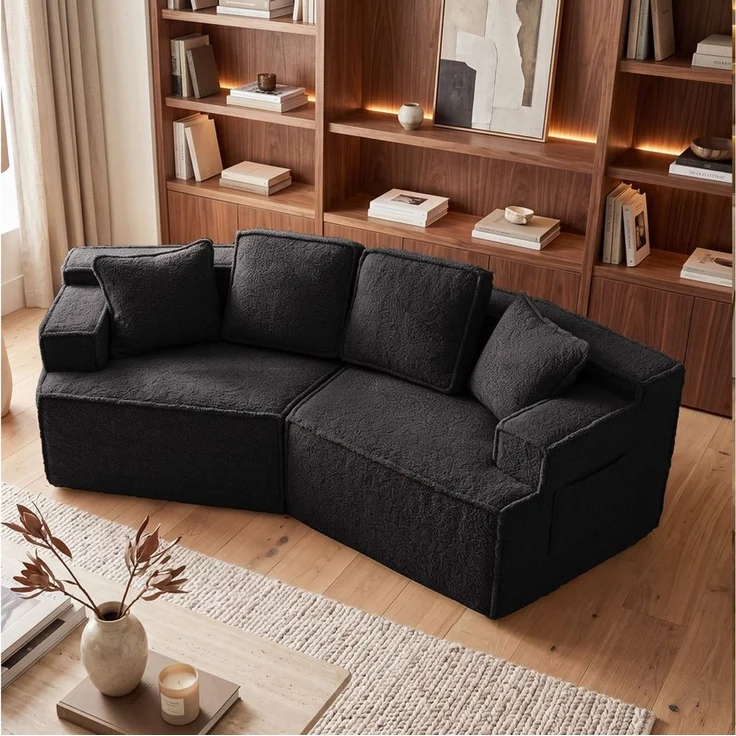 COMHOMA Sofa modulares Schlafsofa, Polstersofa, 3-Sitzer Sofa, Sektionscouch, Keine Montage erforderlich, mit Aufbewahrungstasche, schlaffunktion – Bild 1