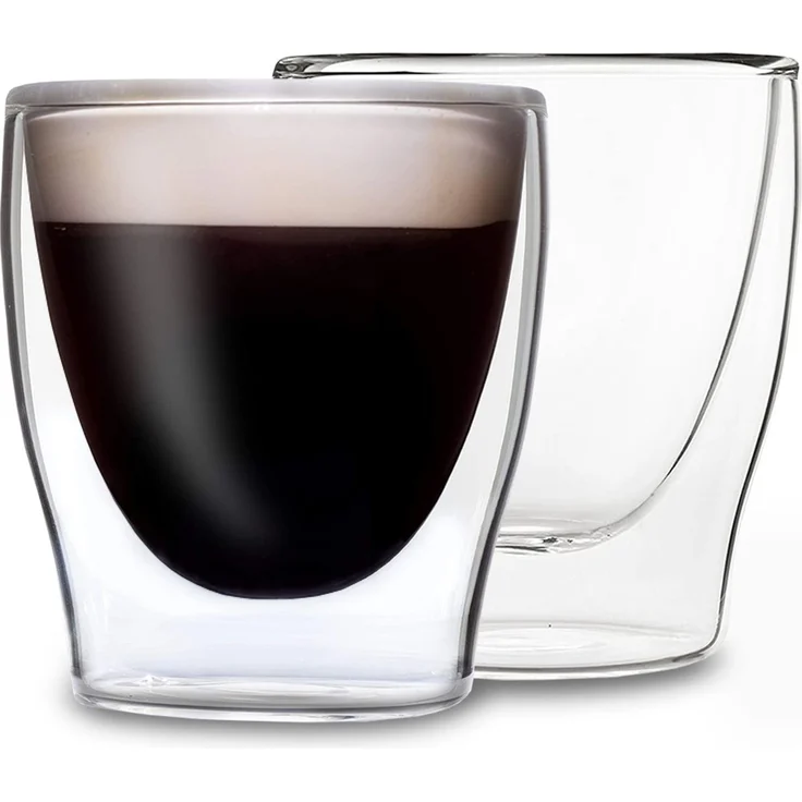 DUOS doppelwandiges Glas 80 ml Trinkglas Espresso Borosilikatglas Transparent – Bild 1