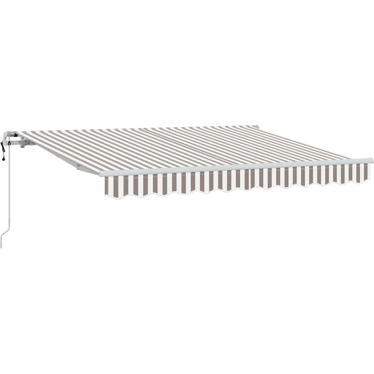 vidaXL Ausziehbare Markise Hellgrau und Weiß 350x250 cm 3425934 – Bild 1