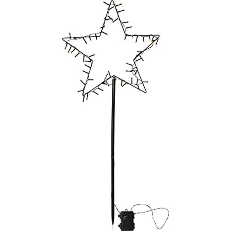LED-Lichterstern Spiky 60 warmweiße LED 39x93cm batteriebetrieben Timer outdoor