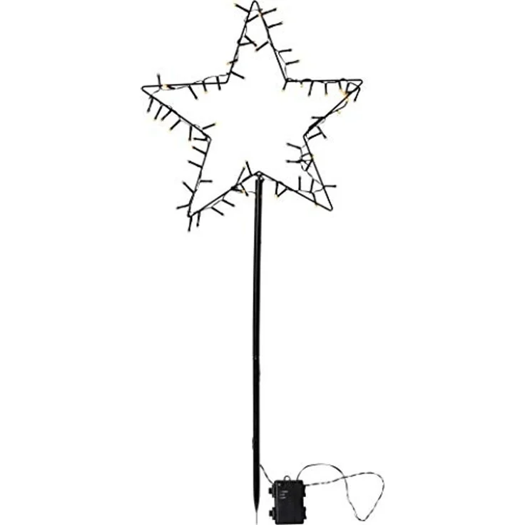 LED-Lichterstern Spiky 60 warmweiße LED 39x93cm batteriebetrieben Timer outdoor – Bild 1