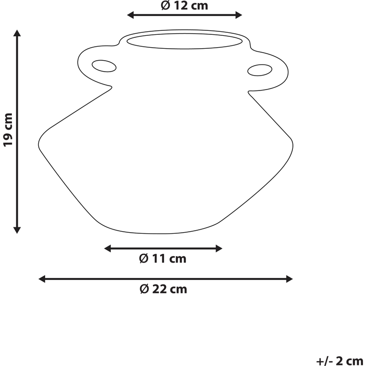 Blumenvase ALOSIDAE 19 cm Steinzeug Hellbeige – Bild 2