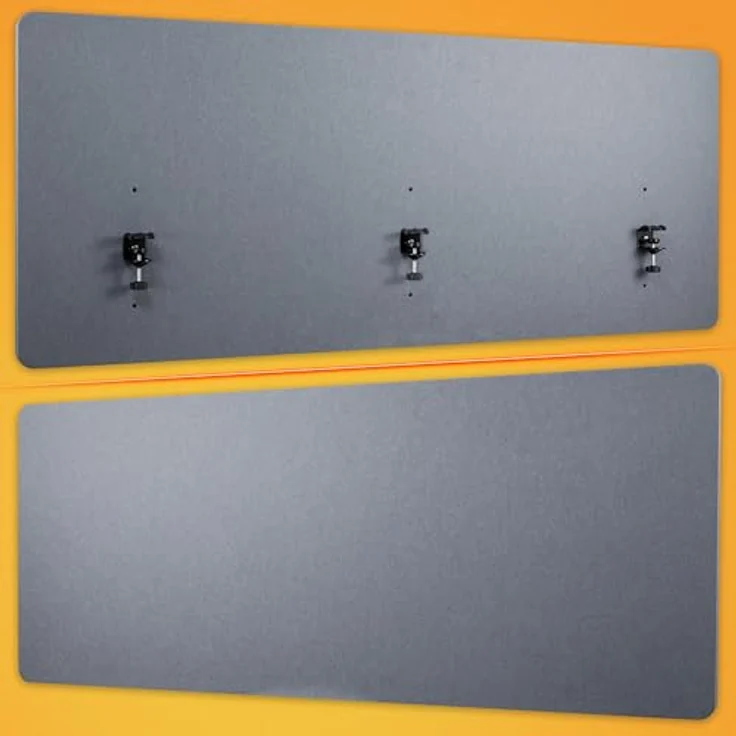 RICOO ZAP1880-G Akustik Trennwand Schreibtisch 180x80 cm Sichtschutz Schreibtisch Trennwand Filz Pinnwand Grau Geräuschdämmung Akustik Diffusor Schallschutz Büro Tischtrennwand mit Tischklemme – Bild 8