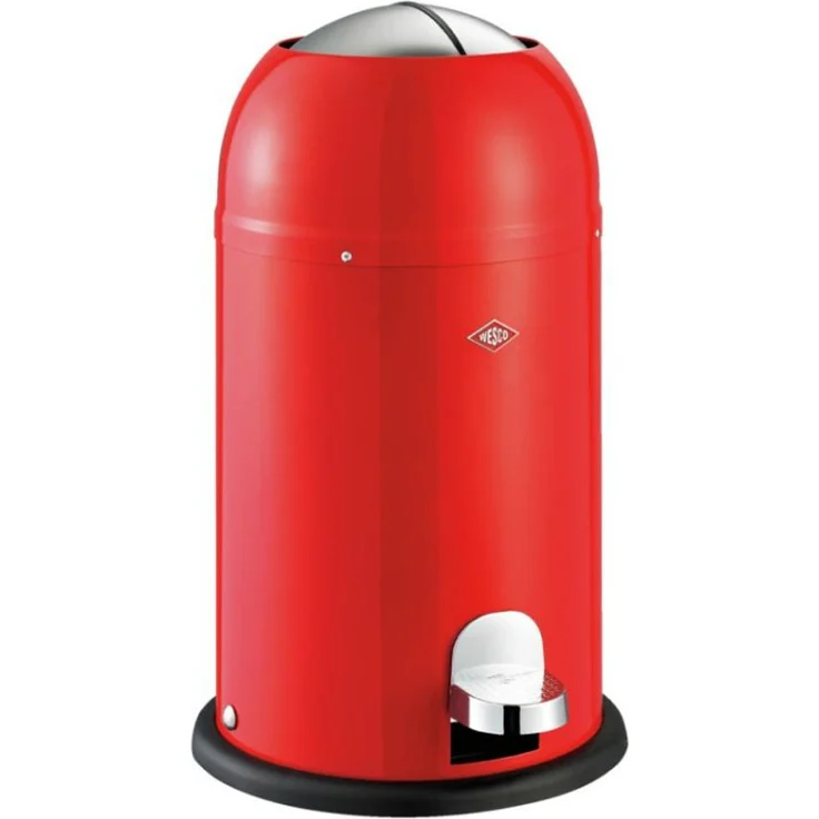 Wesco 'Kickmaster Junior' Tretabfalleimer, Stahlblech rot, 12 Liter – Bild 2