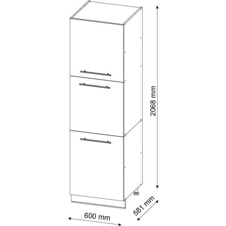 Herdumbauschrank Fame-Line Schwarz Eiche hochglanz 60 cm Vicco – Bild 2