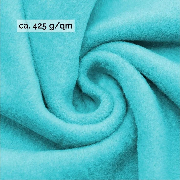 ZOLLNER Kuscheldecke mit Einfassband, 150x200 cm, türkis (blau) – Bild 4