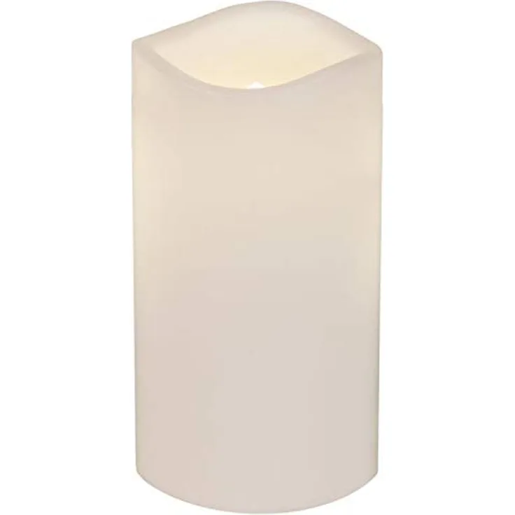 LED Stumpenkerze -Paul', Batterie und Timer, weiß, outdoor, H 15cm