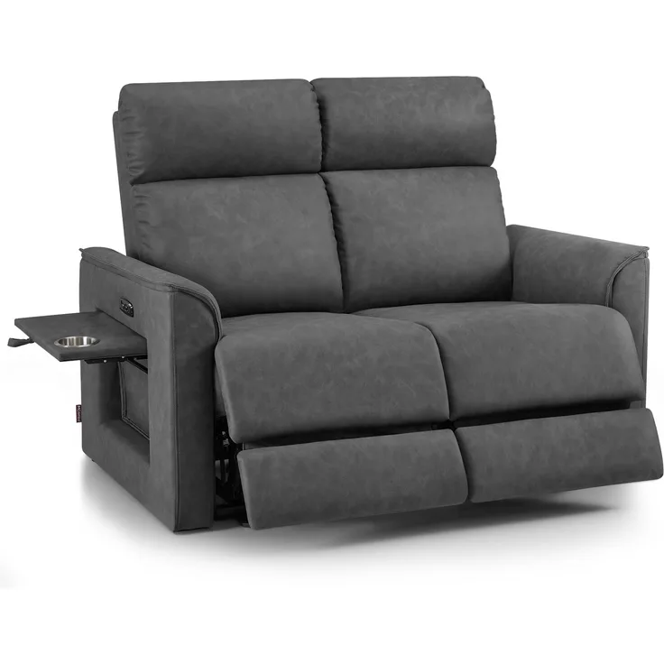 M MCombo 2 Sitzer Fernsehsessel Elektrisch Verstellbar 155°Zero-Gravity-Kinosessel mit Verstecktem Beistelltisch, 2 Sitzer Sofa mit Schlaffunktion 35D Vollschaum-Sitzkissen 7719M1 (Dunkelgrau)