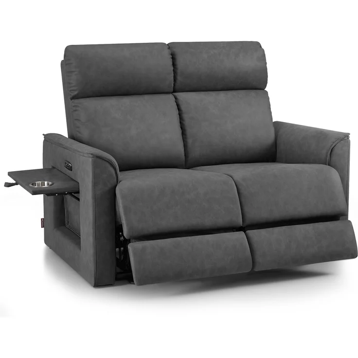 M MCombo 2 Sitzer Fernsehsessel Elektrisch Verstellbar 155°Zero-Gravity-Kinosessel mit Verstecktem Beistelltisch, 2 Sitzer Sofa mit Schlaffunktion 35D Vollschaum-Sitzkissen 7719M1 (Dunkelgrau) – Bild 1