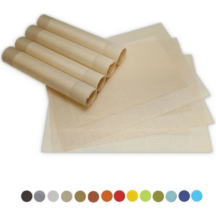 matches21 HOME & HOBBY Platzset Tischsets BORDA 8er Set Champagner als Tischuntersetzer, (8-St), Abwaschbare Platzsets als Tischunterlagen für Ess-Tisch Tisch-Deko – Bild 4