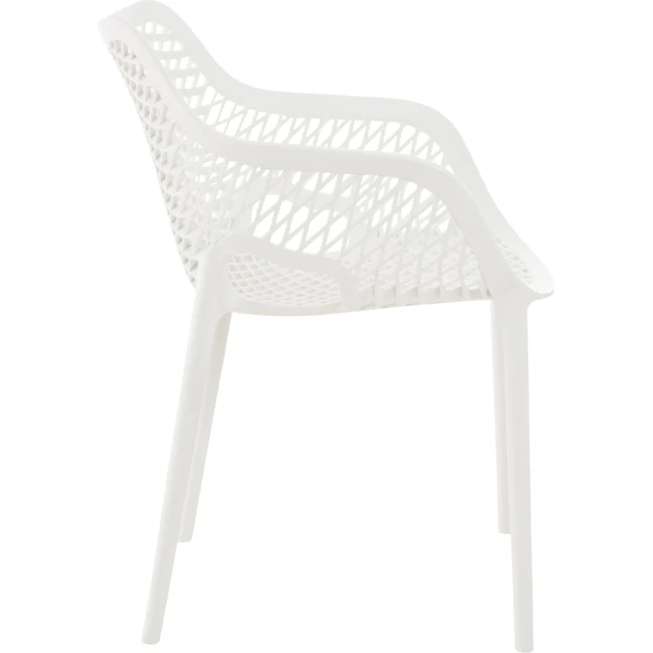 CLP Gartenstuhl Air XL 2er Set - Modernes Design, Kunststoff, Wetterfest, Stapelbar,weiß – Bild 4