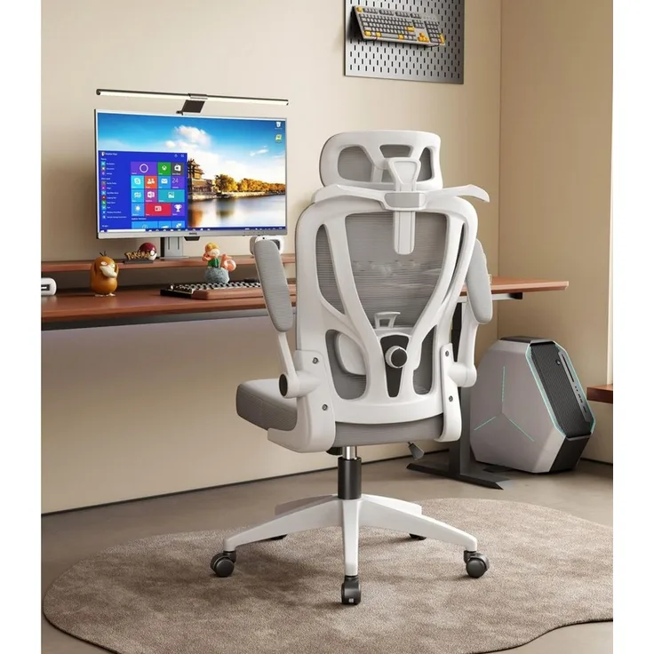 POPOLIC Bürostuhl Ergonomischer, verstellbarer Bürostuhl aus Netzgewebe – schwarz-weiß