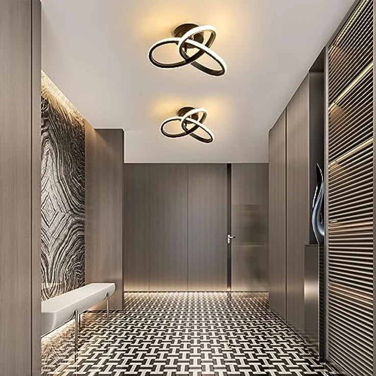 Comely LED Deckenleuchte Moderne, 22W Creative Flower Form LED Deckenlampe Schwarz LED Lampe Deckenbeleuchtung für Wohnzimmer Schlafzimmer Esszimmer Flur Balkon, Ø24CM, Warmweiß 3000K – Bild 2