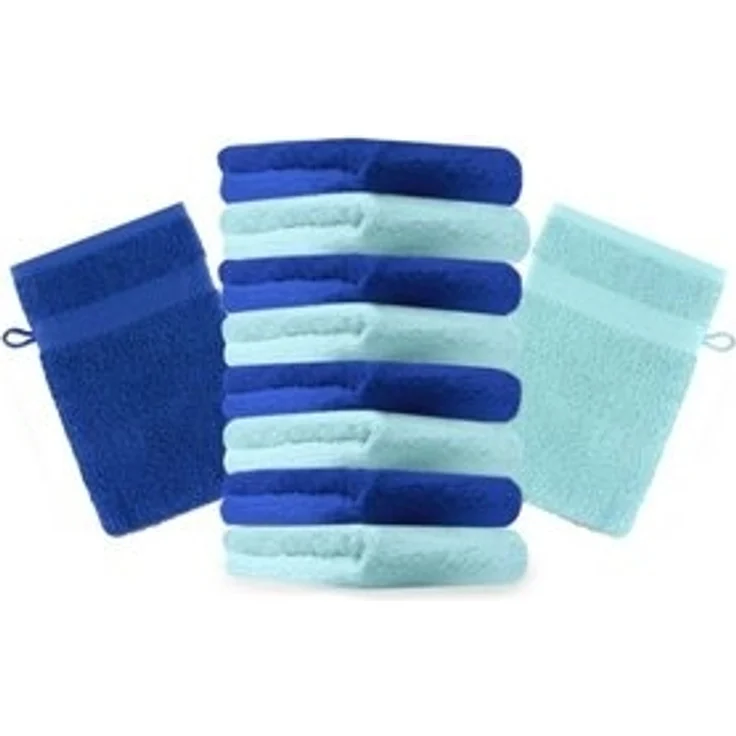 Betz Waschhandschuh 10 Stück Premium 16x21 cm Farbe Royalblau und türkis, Baumwolle (10-St) – Bild 6