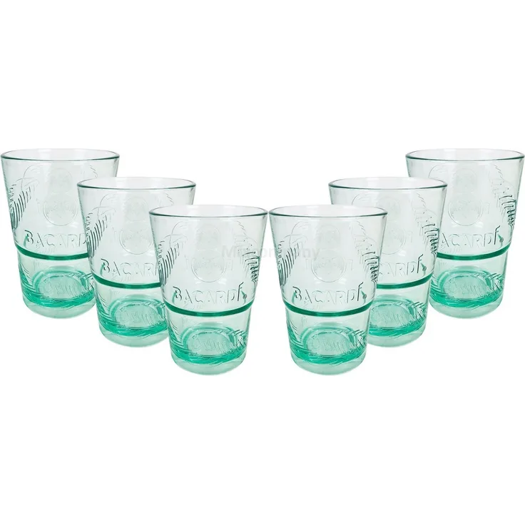 Acar Longdrinkglas Bacardi Rum KUNSTSTOFF Glas - Gläser Set - 6x Kunststoff Gläser Moj