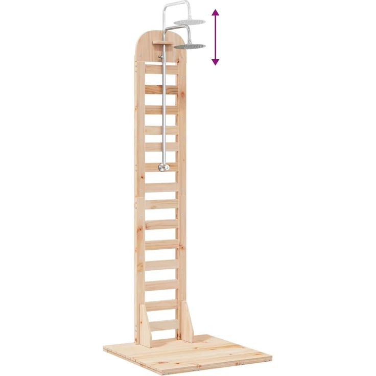 vidaXL Gartendusche 223 cm Massivholz Kiefer und Edelstahl Natur 886328 – Bild 9