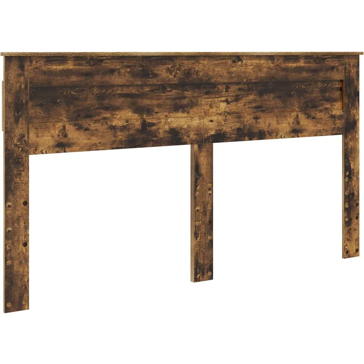 vidaXL Bettrahmen Geräucherte Eiche 200 x 200 cm Massives Kiefernholz 3409723 – Bild 5