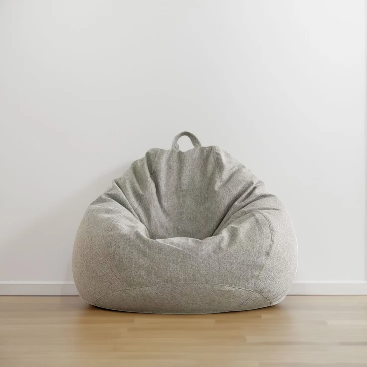 AD.CON Sitzsack mit Füllung, Hellgrau, 90 x 110 x 50 250L, Styropor-Regranulat – Bild 6