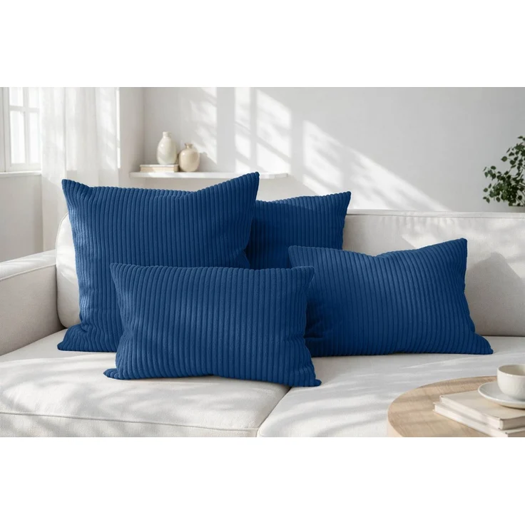 Amilian Dekokissen Sofakissen Cord-Optik 4er Set mit Füllung 2x 40x40 + 2x 35x45 cm, mit Füllung, Hotelverschluss, formstabil – Bild 1