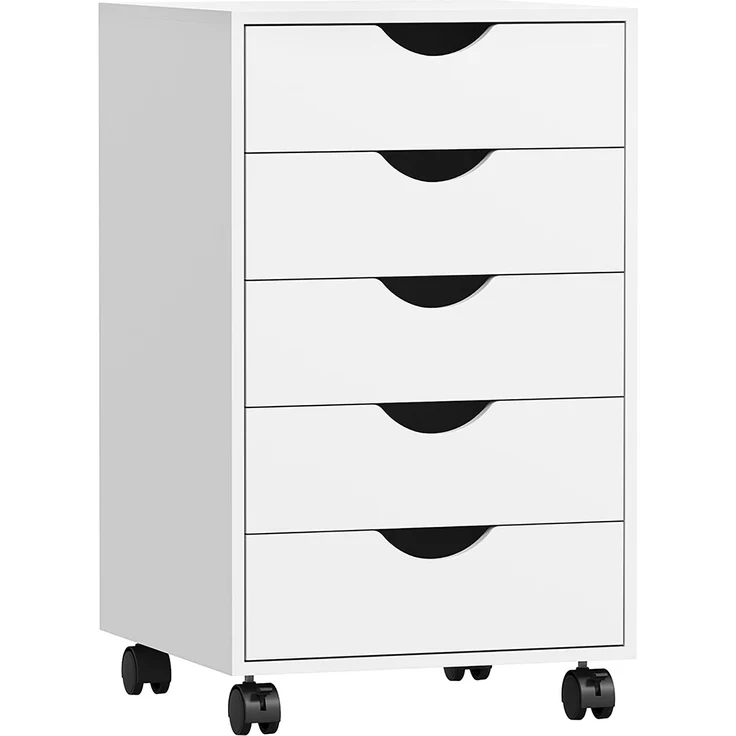 Bürokommode mit 5 Schubladen, 40.0×40.0×67.0cm, Weiß, MELAYR – Bild 1