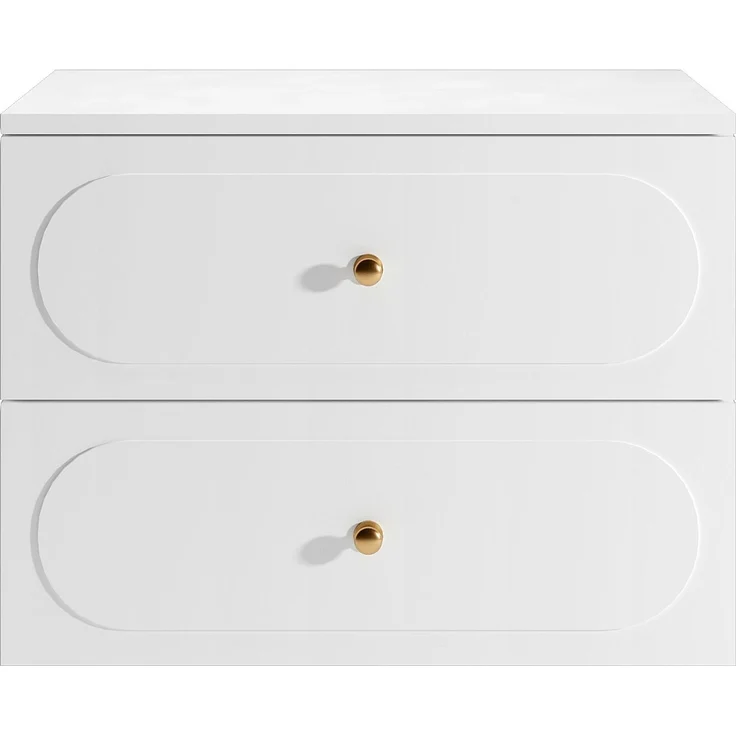 Vente-unique - Badezimmermöbel hängend mit Ablageplatte - Weiß - 80 cm - SATOBAL – Bild 3