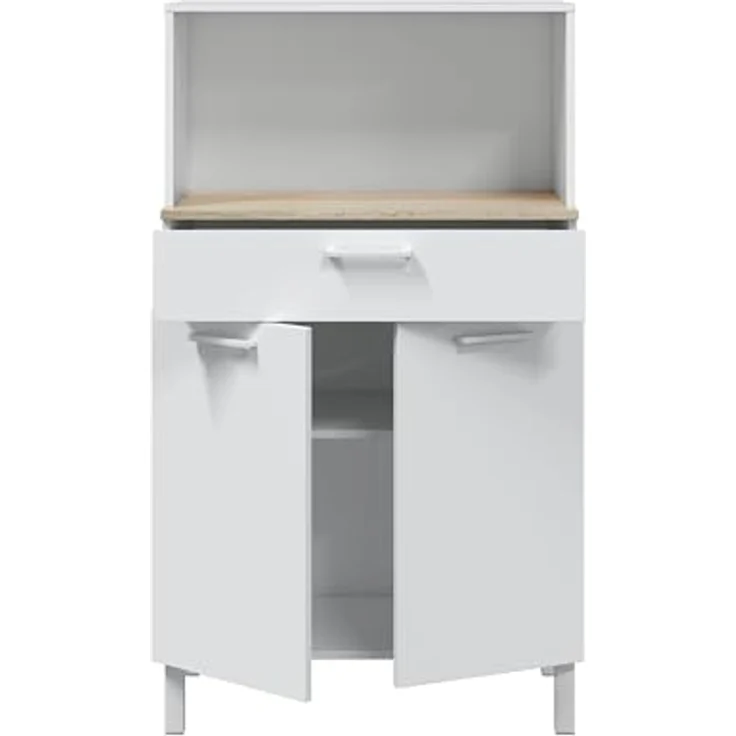 habeig Küchenbuffet Küchenschrank, Singleküche, Mehrzweckschrank, weiß, gross Tiefe ca. 40 cm – Bild 4