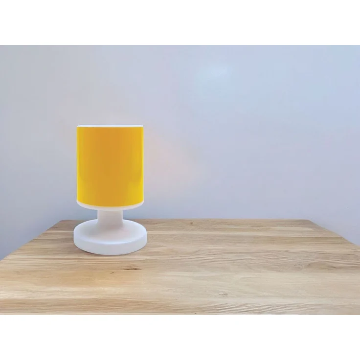LED Akku Tischleuchte mit Schirm Sonnengelb, per USB aufladbar, Höhe 20cm – Bild 4