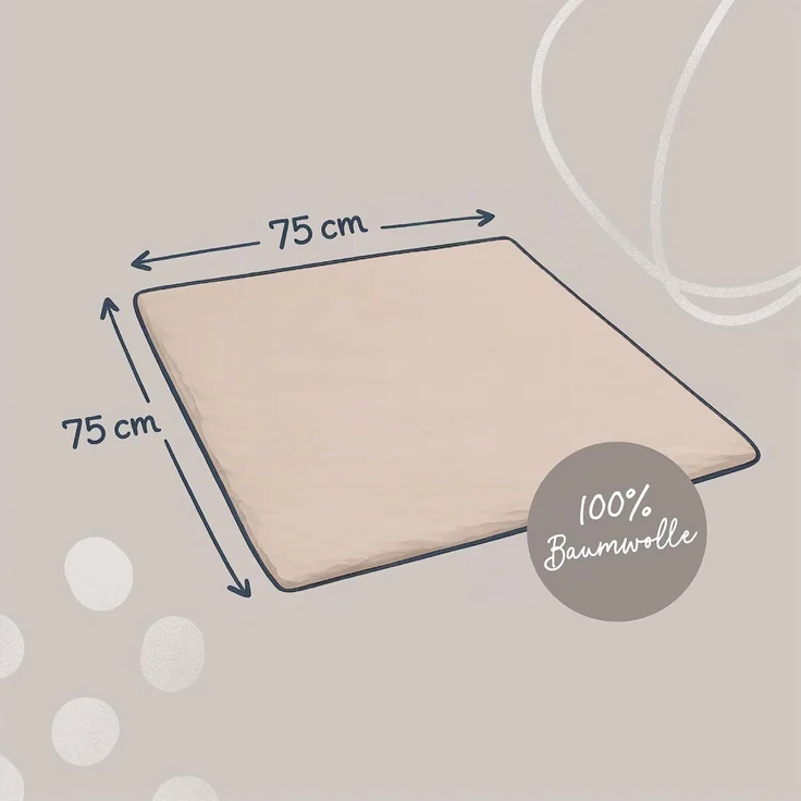 Julius Zöllner Überzug Wickelauflage Musselin sand 75/75 cm – Bild 3