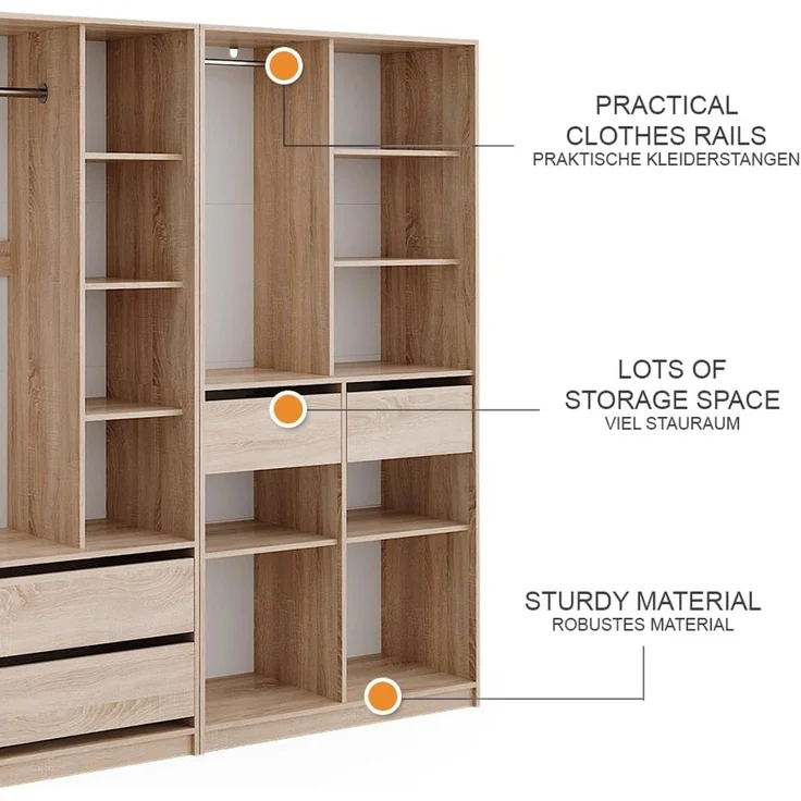 Kleiderschrank Elmo Sonoma 200 x 200 cm 2er Set Vicco – Bild 9