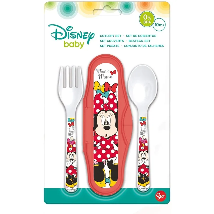 Elemed 45314 Kleinkind 2 Stück Pp Besteck Travel Set Mit Minnie, Mehrfarbig