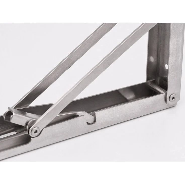 Klappbare L-förmige Wandkonsole für Regalböden und Mikrowellen aus Edelstahl, Silber, 37 x 19 x 7 cm – Bild 3