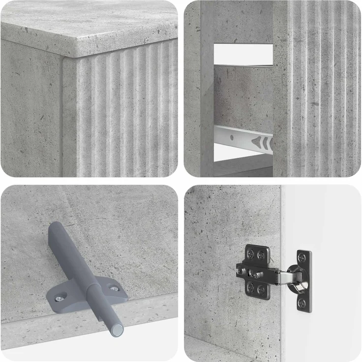vidaXL 3-teiliges Badezimmer-Schranksystem ARNHEM Betongrau 3417768 – Bild 7