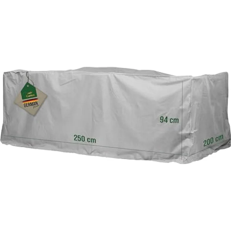Mehr Garten Premium Protect Abdeckung für rechteckige Sitzgruppe, 250x200x94 cm, hellgrau, wasserdicht und UV-beständig, atmungsaktives 2-lagiges Polyestergewebe – Bild 1