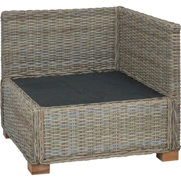 vidaXL Ecksofa mit Kissen GENDT Natürliches Rattan Kubu Grau 42034383 – Bild 4