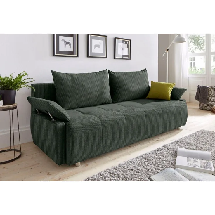 COLLECTION AB Schlafsofa Funtastic, B: 212 cm, Liegel. 145x187 cm, Bettfunktion, Bettkasten, Armteilverstellung & 1 Zierkissen, Federkern