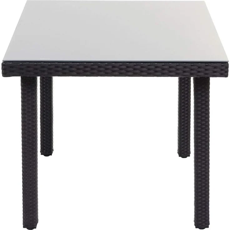 Poly-Rattan Gartentisch Cava, Esstisch Beistelltisch Tisch mit Glasplatte, 80x80cm ~ schwarz – Bild 5