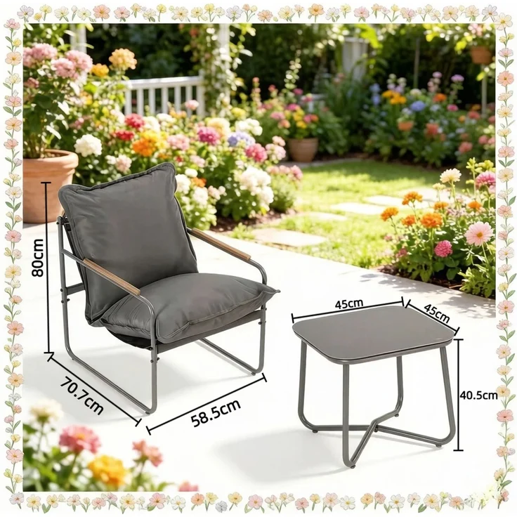 Balkonmöbelsatz,Gartenmöbelsatz,Terrassenmöbelsatz--Herde--80x10x8cm--YOUDENOVA – Bild 4