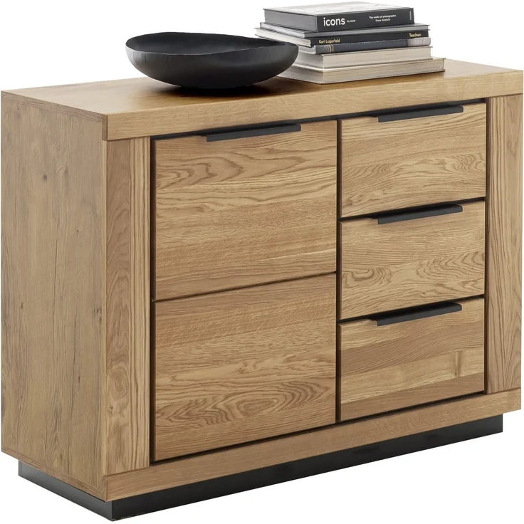 Kommode >GRENO< in Wildeiche geölt, Wildeiche teilmassiv - 107x80x40cm (BxHxT) – Bild 3