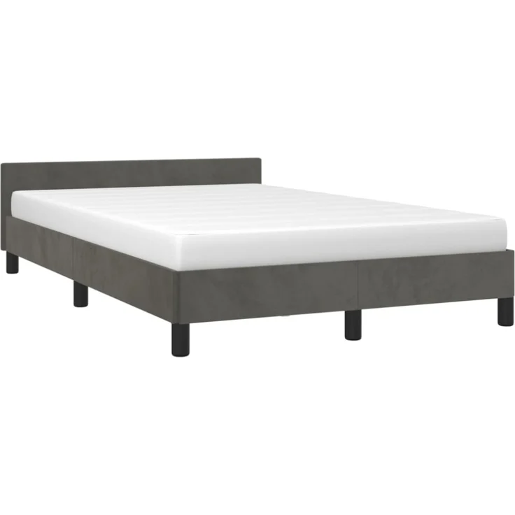 vidaXL Bettgestell ohne Matratze Dunkelgrau 120x190 cm Samt 379548 – Bild 9