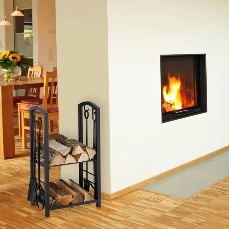 Kaminholzregal mit Besteck 10028783 – Bild 3