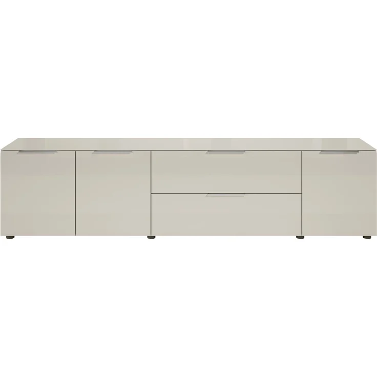Lowboard >Santorin< Glasfronten in Kaschmir - 226x55x40cm (BxHxT) – Bild 7