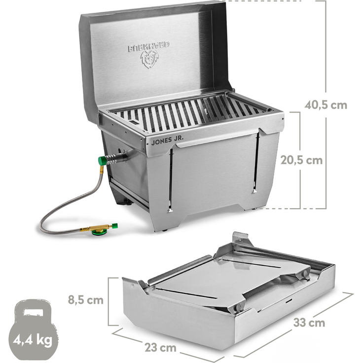 BURNHARD Gasflaschen Adapter für Gasgrill JONES Jr, Kit für 5, 8 und 11 kg , inkl. 1.5 bar Druckminderer und Adapter - Multi-Color - #946831 – Bild 3