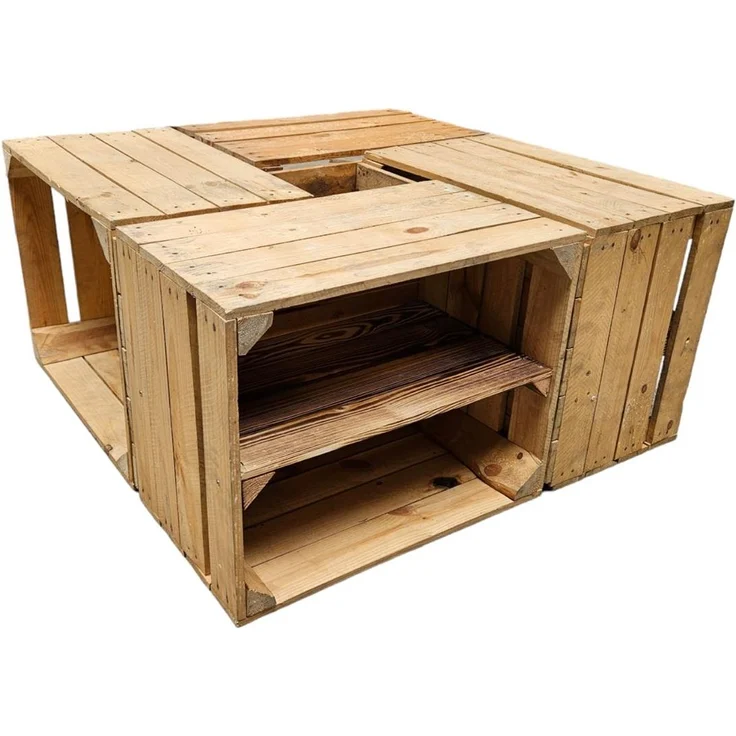 Holzkisten Vintage 3er Set 50 x 40 x 30cm mit Regal lang verbaut – Bild 9