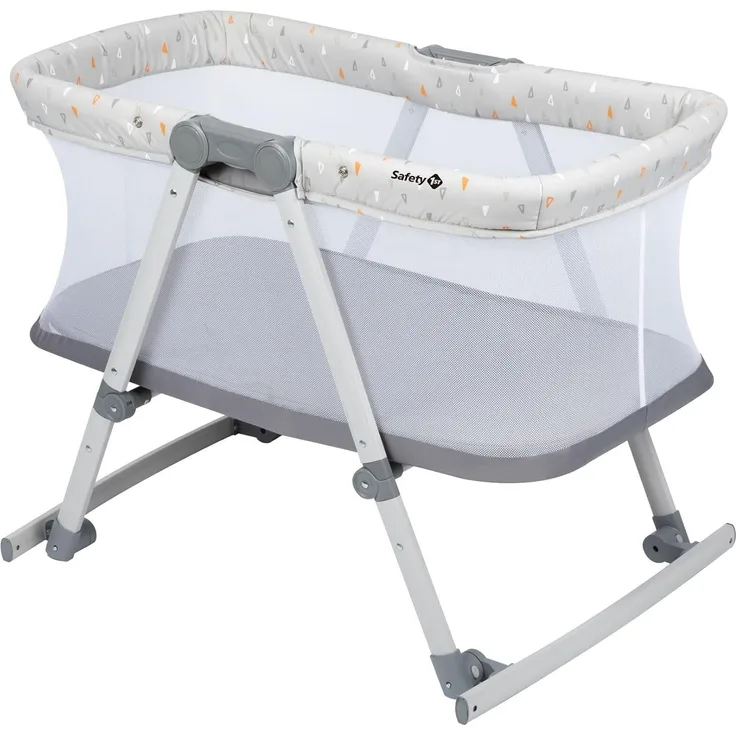 Safety 1st Babybett Morning Star, zusammen-klappbare Babywiege inkl. Reisetasche, geeignet ab der Geburt bis ca. 9 Monate, Warm Grey