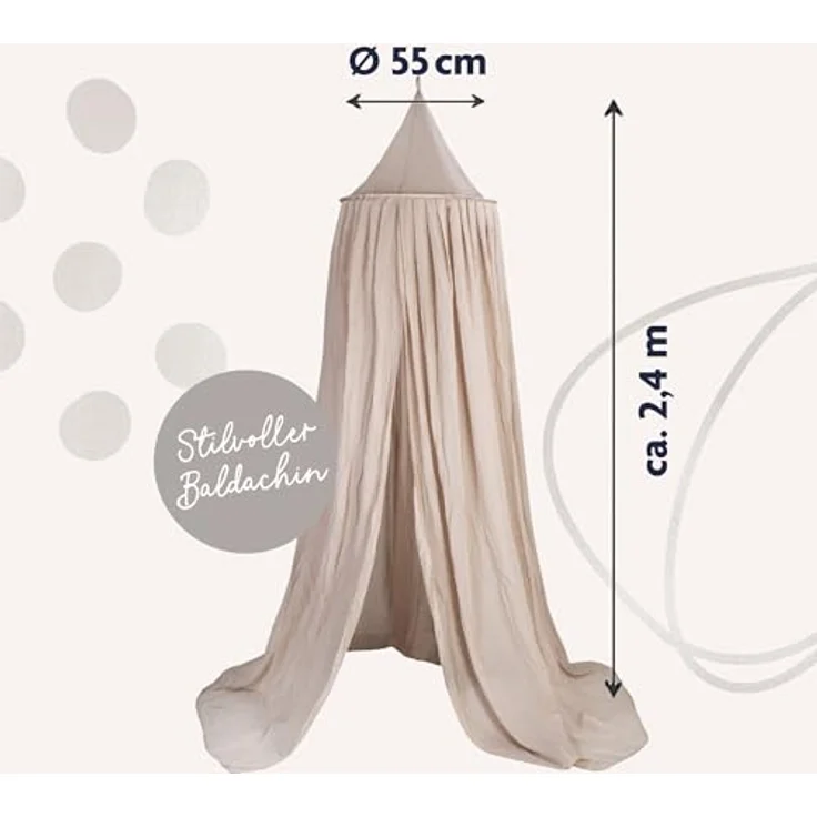 Julius Zöllner Baldachin Betthimmel Voile sand – Bild 4