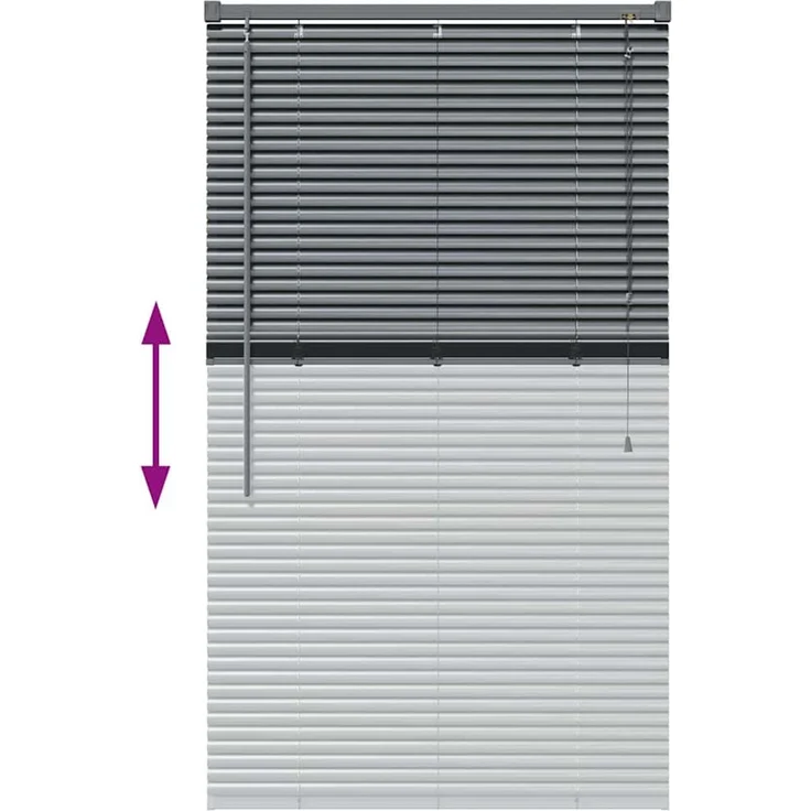vidaXL Venezianische Jalousie Dunkelgrau 130 x 75 cm 25 mm Aluminium 42006042 – Bild 12