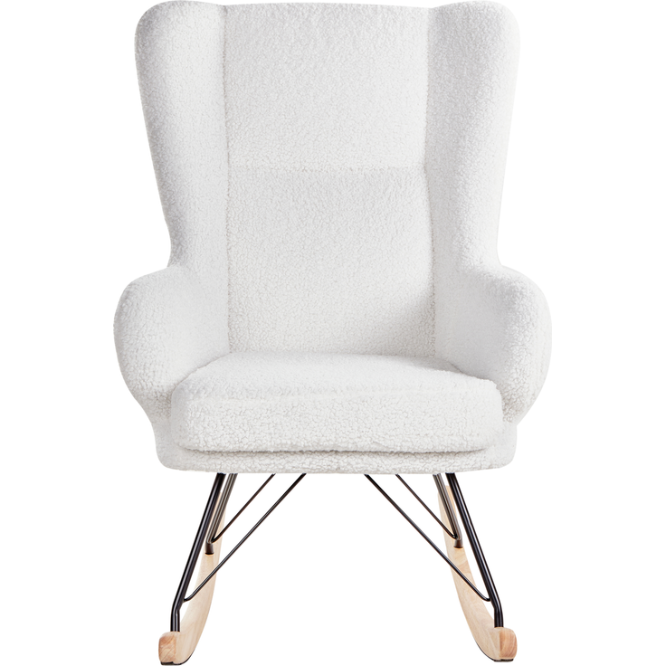 Schaukelsessel LUOMA Bouclé Cremeweiß – Bild 4